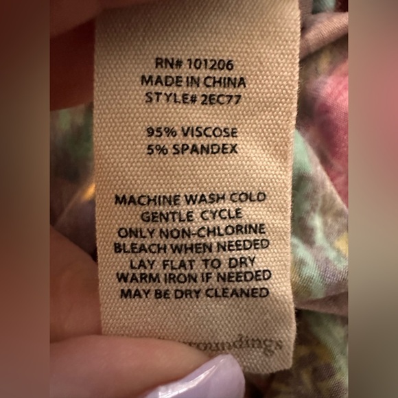 Soft Surroundings Multicolor Floral Short Sleeve Top - Picture 5 of 5